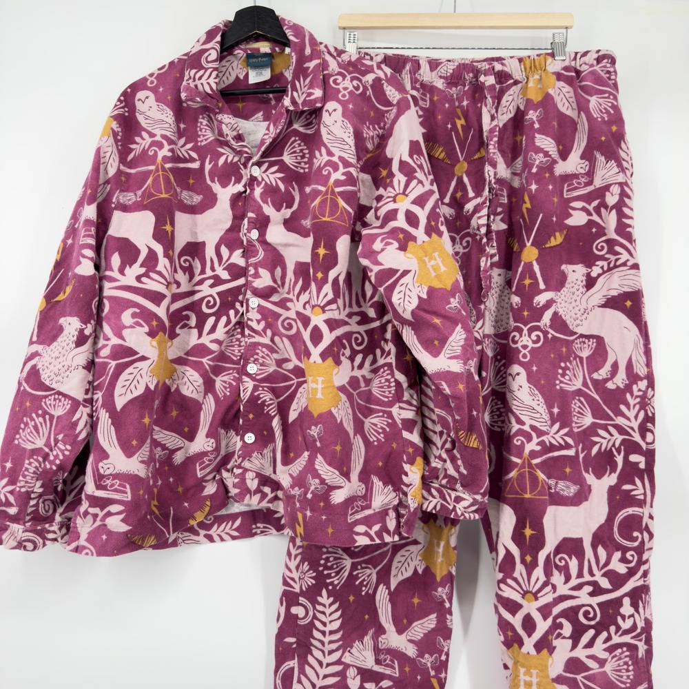 Pottery Barn Teen Harry Potter Flannel Patronus Pajama Set XL Organic Cotton PJs